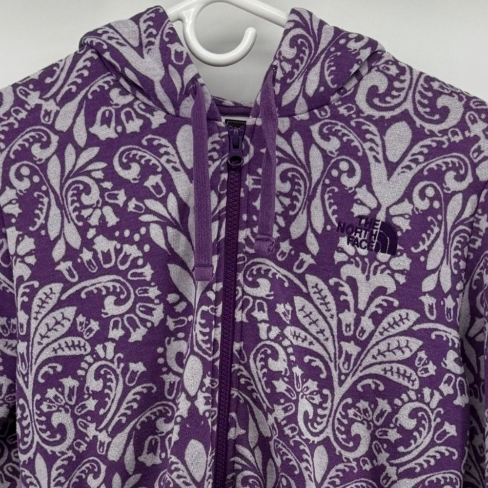 The North Face Womens Purple Paisley Damask Full Zip Fleece Hoodie‎ Size Medium